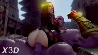 [4k] Black Widow Rides Thanos Cowgirl Style (Particle Effect) [Sound]