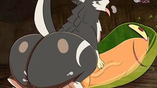 Wolf Link milking his cock