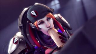 Moira giving a thighjob