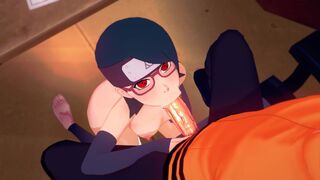 Sarada Uchiha gives Naruto a Blowjob
