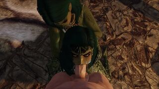Busty Luscious Babes Get Covered in Hot Dragonborn Cum Part 2