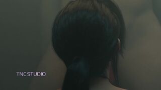 Lara Croft slobbering on it.