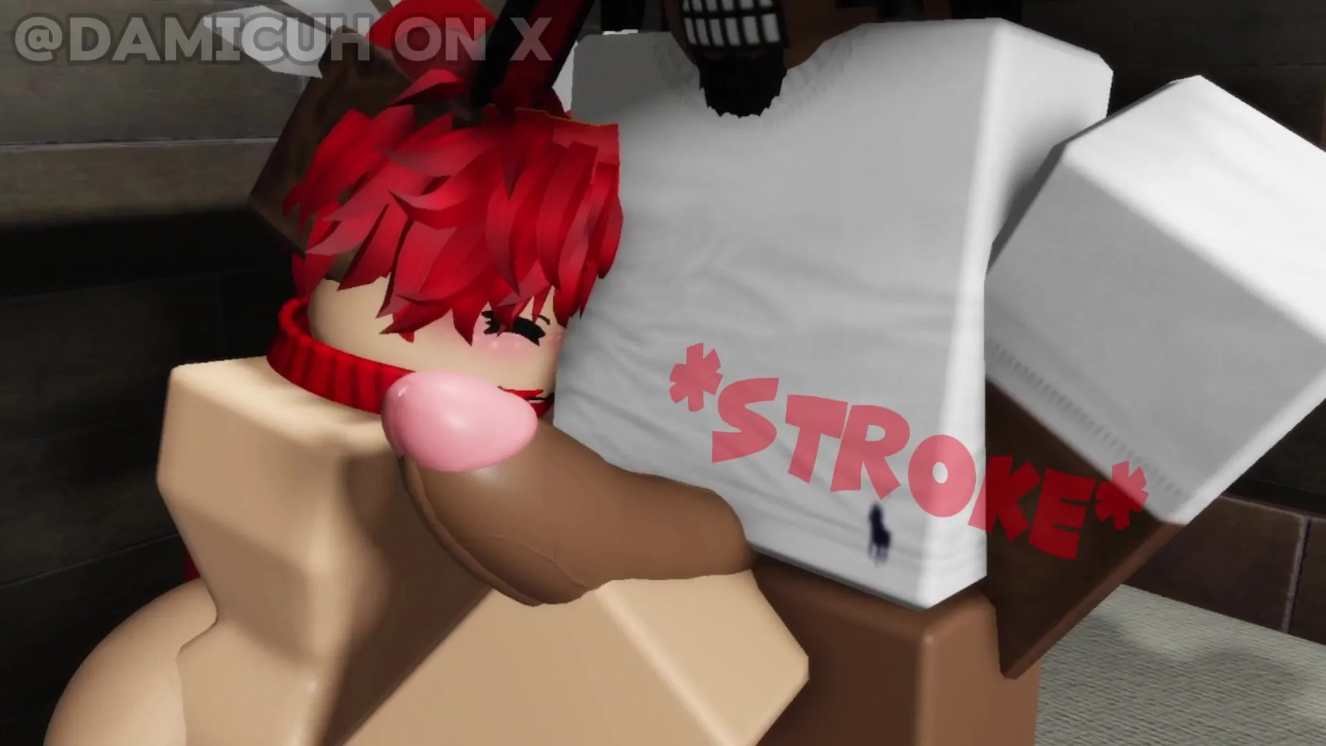 roblox femboy with fat ass grinds on black cock