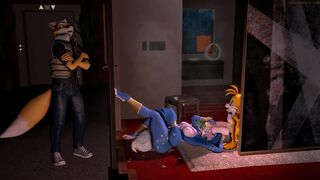 Tails and Krystal behind the Door [chadchan3d]