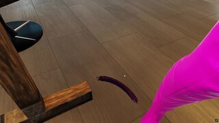 black slut cleans the vibrator after use