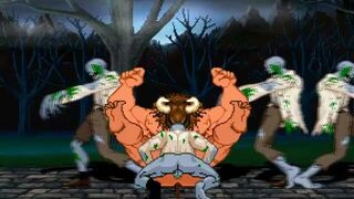 Minotaur fucked by Zombies