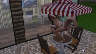 Lola Fucked on the Umbrella Table