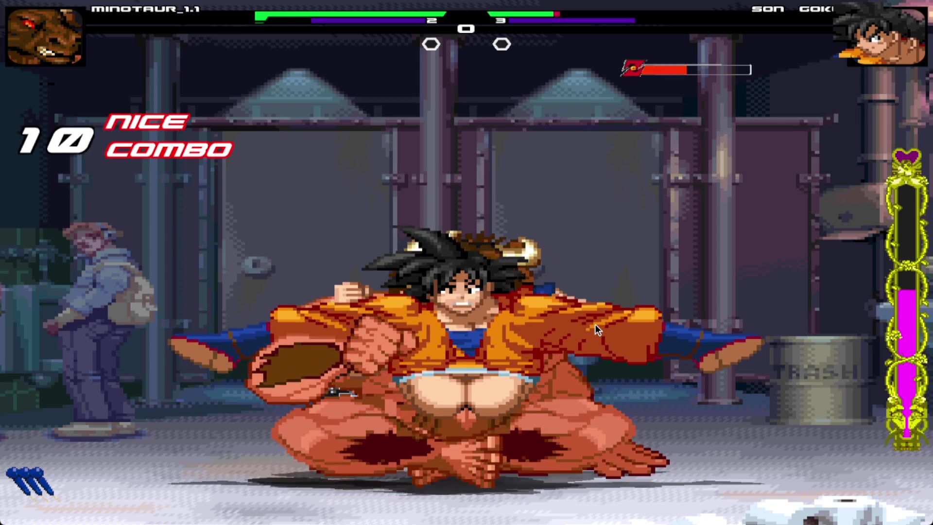 Sweat-slicked bodies