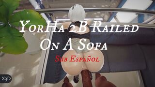 YorHa 2B Railed On A Sofa [X3D] [Sub Español]
