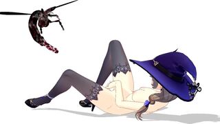 [Insect] Lisa and penis fly have fun Genshin Impact