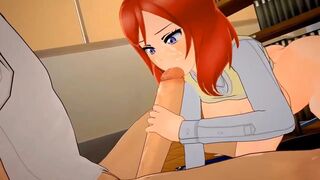 Maki is hungry for a big white cock