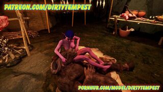 Night elf and tauren footjob