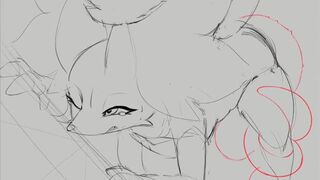 Delphox being cum inflated by tentacles sketch animation