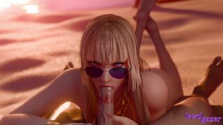 Beach glucking with Lili (white)