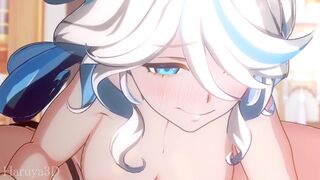 [Haruya3d] aether and furina cowgirl