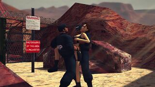 Lara caught by the guards [Tomb Raider]