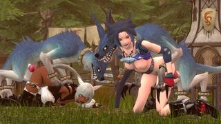 Y'shtola and Miqo'te fucked by Canids [DevilsCry]