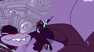 Midna shows Zelda her place.