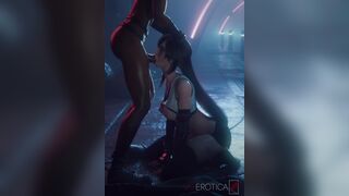 Tifa "Secret meeting" in the Midgar Sewers (black) [VGErotica]