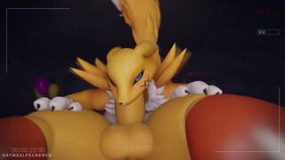 Renamon and toy Chica have a little fun