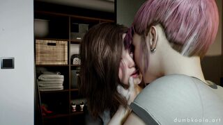 Pretty girls kissing