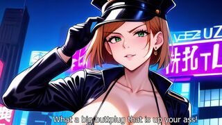 Futa cops arrest you again without parole! Hentai / Femdom Anal - Deepthroat JOI
