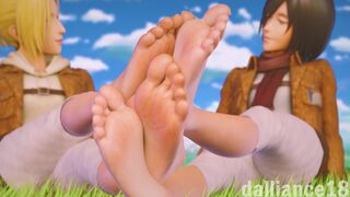 Annie and mikasa foot fetish