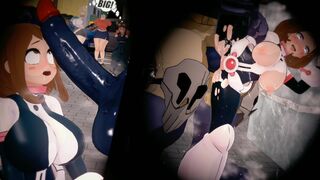 Uraraka getting fucked by nomu while people watch