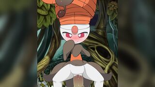 meloetta dance form doing squats with her trainer