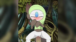 meloetta doing squats with her trainer