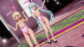 [4kmmd]Miku Rin Bunny style diff\pink ver[Uncensored]
