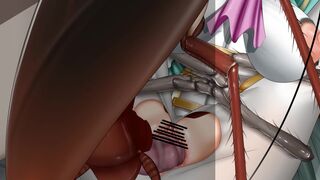 Cockroaches double penetration on the toilet (FullHD) - Murahachiro