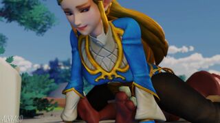 Zelda Reverse cowgirl fucks Bokoblin