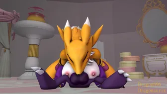 Renamon do deepthroat to Impmon