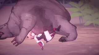 Vivi and the magical island - Vivi mating pressed by mud monster.