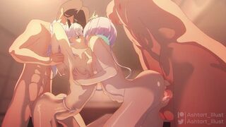 Ashtart and Saki gangbang