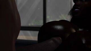 Black girl sucks huge white cock