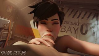 Tracer Trying Hard to Give the Best Blowjob