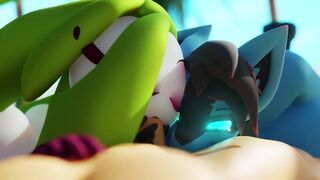 Lucario Tsareena Usual day on the beach [Xazter3D]