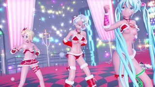 [4kmmd]Snowtrick Miku Rin Mitsu normal ver