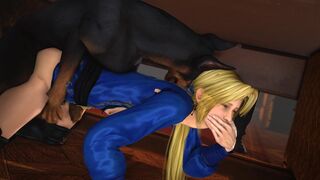 Helena fucked by dog while trying not to get caught [Blueberg]