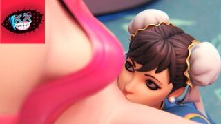 Chun-li and Tracy from Fortnite Have Hot Lesbian Sex With Dildo Play