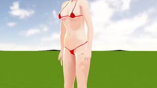Toyota Nono Anime girl wearing a mostly naked micro bikini.