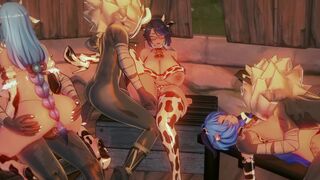 Shenhe, Ganyu and Xianyu Cow Print Group Sex【我好了/WoHaoLe】