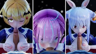 (Aqua, Mel & Pekora) Orgy Party (Maid Outfit) [ブラン]