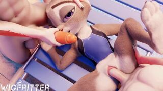Judy does doubles at the pool