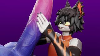 black furry thing handjob