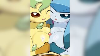 Leafeon & Glaceon Double Paizuri