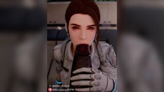 Hailey practices her head game on a BIG black target. [MilkyChestnutNSFW]