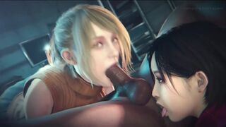 (Black) Ashley and Ada Blowjob/Rimjob